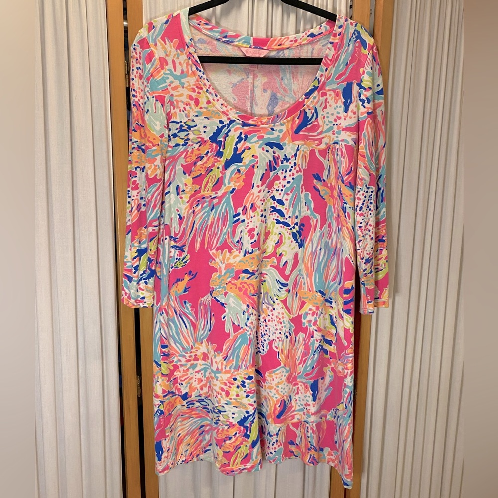 Lilly Pulitzer Devon Dress in Tiki Pink Sunken Treasure size small
